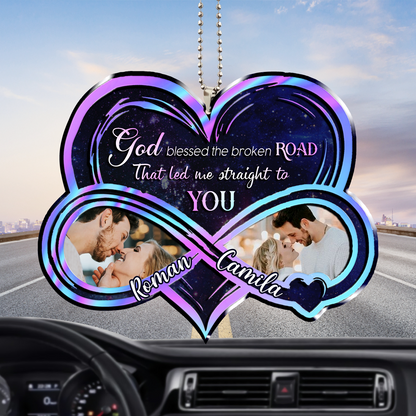 God Blessed The Broken Road Infinity Personalized Ornament OO0081