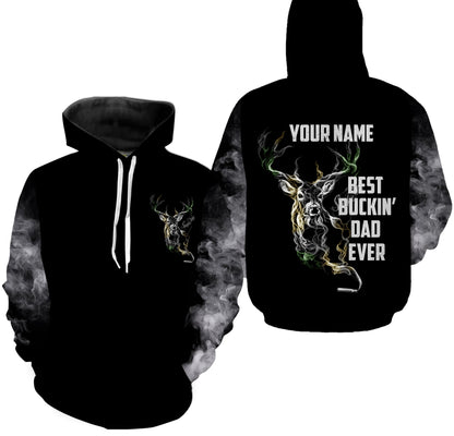 Deer Hunting Best Buckin’s Dad Ever Custom Name 3D All Over Printed Shirts Hoodie Father’s Day Gift TO0105