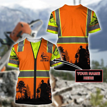 Custom Name 3D All Over Print Logger Safety Shirt Men, Logger Hoodie Outfit Hoodie Safety Sweatshirt TO2797