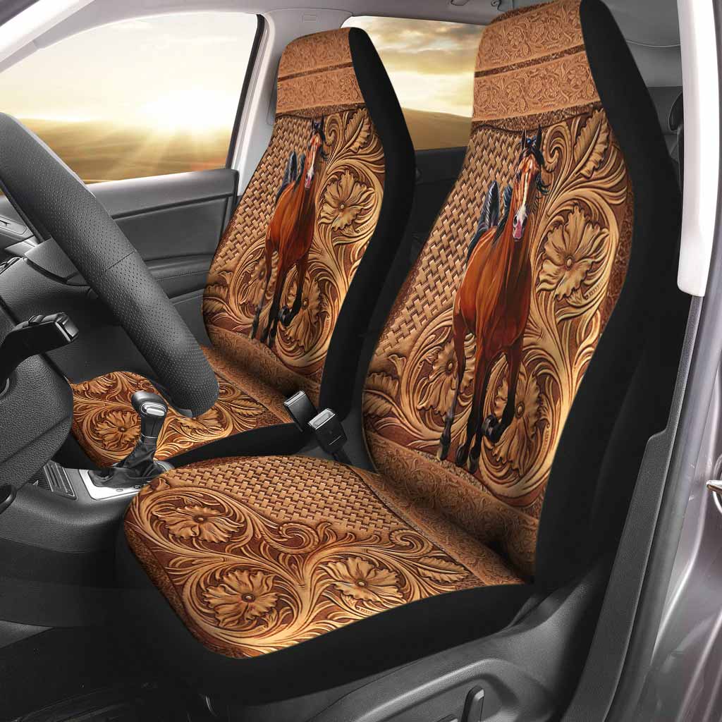 Love Horses Seat Covers For Car, Cute Front Car Seat Cover For Horse Lovers SO0139