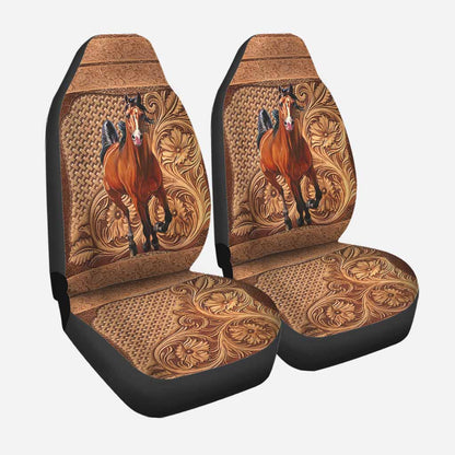 Love Horses Seat Covers For Car, Cute Front Car Seat Cover For Horse Lovers SO0139