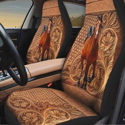 Love Horses Seat Covers For Car, Cute Front Car Seat Cover For Horse Lovers SO0139