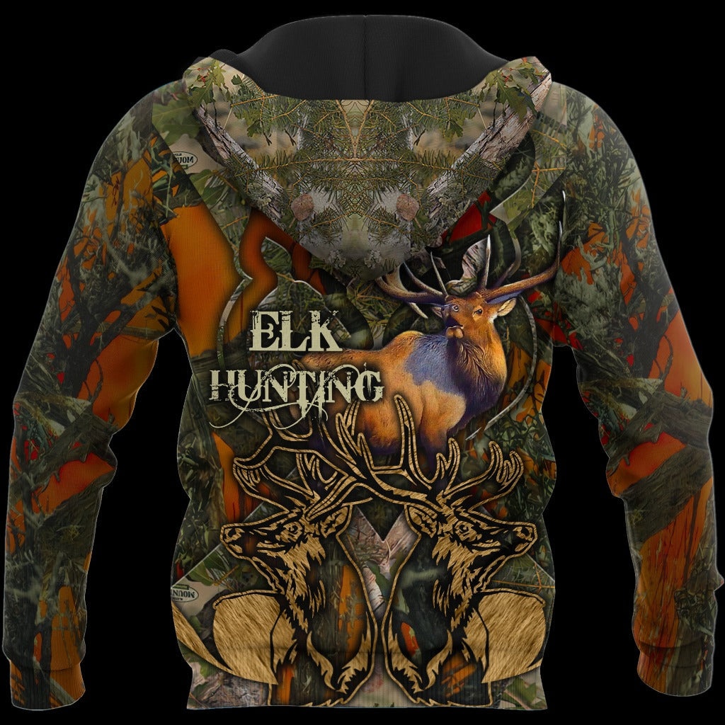 Pop-Pop Elk Hunting Deer Hoodies 3D Father Gifts Grandpa Dad Deer Hunter Vintage 3D Gifts For Men TO0111