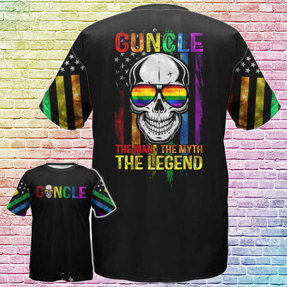 Gay Pride Shirt, LGBT Guncle The Man The Myth The Legend Skull 3D, Gift For Gay Man LO0739