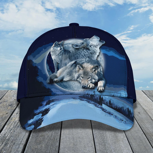 3D Printing Wolf Ball Cap Wild Animal Lovers CA0427