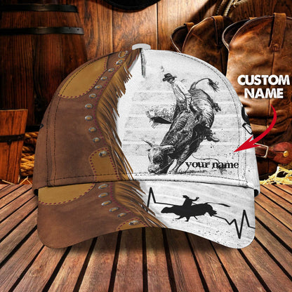 3D Classic Cap Bull Riding Personalized Name Cap 17 Lasfour CA1992