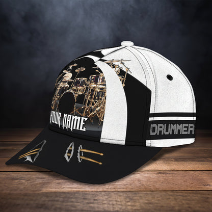 3D Classic Cap Drummer Personalized Name Cap 34 Lasfour CA2011