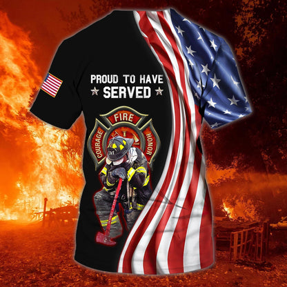 Personalized Firefighter Job Shirts Full Printing, Proud To Have Save American Firefighter Mand T Shirts TO0646