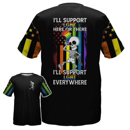 LGBTQ Shirt I’ll Support LGBT Everywhere, Shirts For LGBT Pride Month, Gift For LGBT Friends LO0731