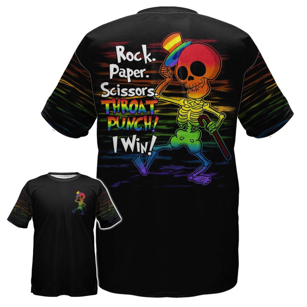 Funny LGBT Shirt, Rock Skeleton Gay Pride Shirt, Gift To Lesbian, Gift For Gay On Pride Month LO0687