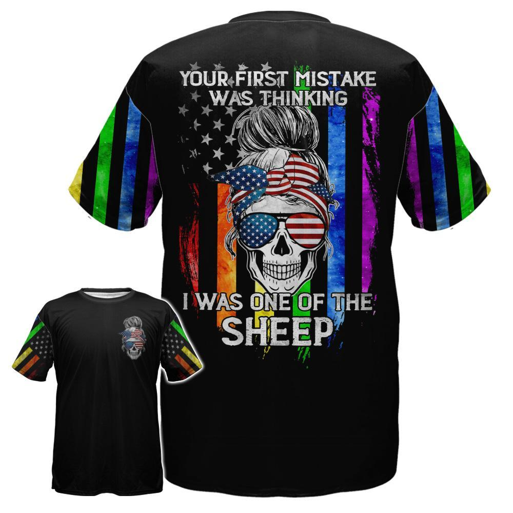 Pride Shirt For Lesbian, Your First Mistake Was Thinking I Was One Of The Sheep, LGBT Skull Gift For Gay LO0690