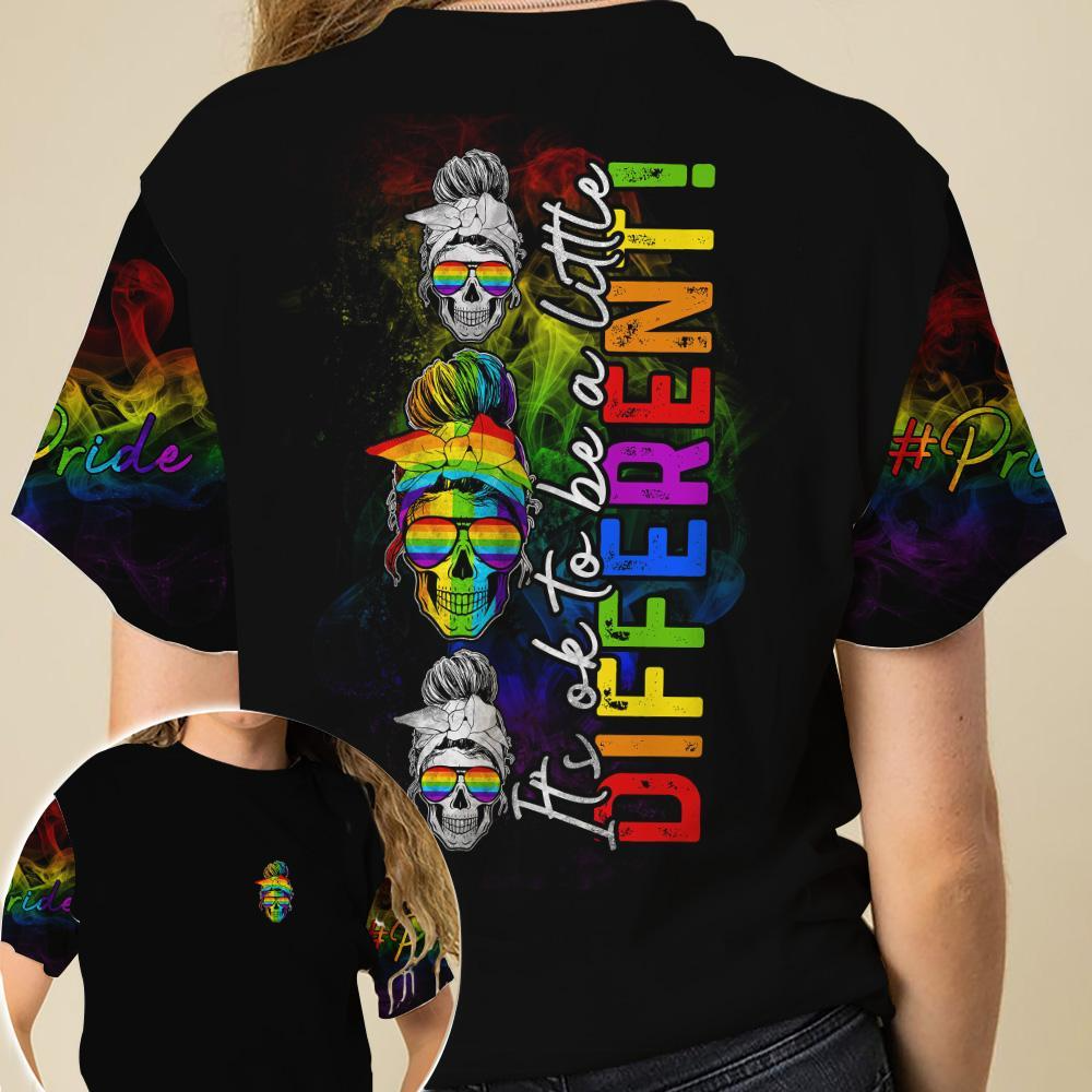 Skeleton Rainbow Shirt For Pride Lesbian, Pride Gay Shirt, It’s OK To Be Different, Pride Shirt LO0726