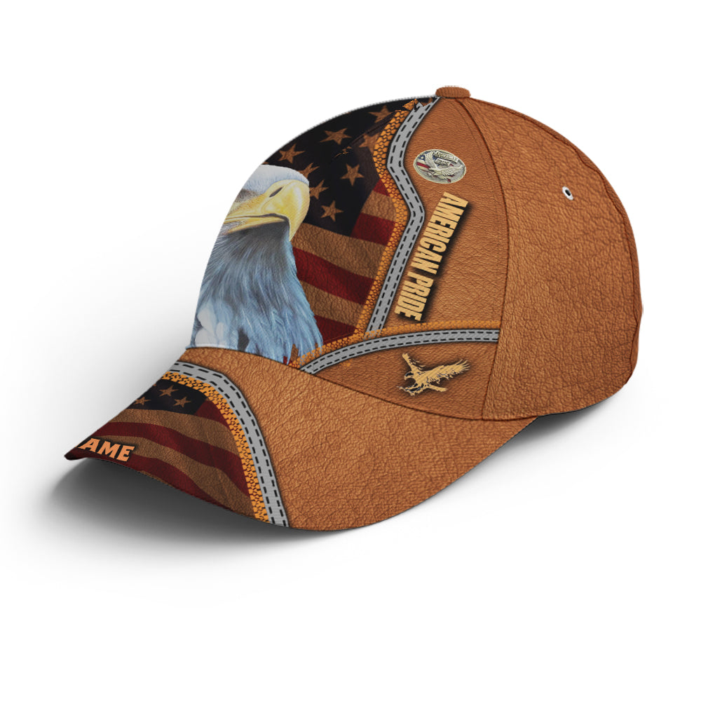 American Pride Eagle Leather Style Baseball Cap Lasfour CO0755