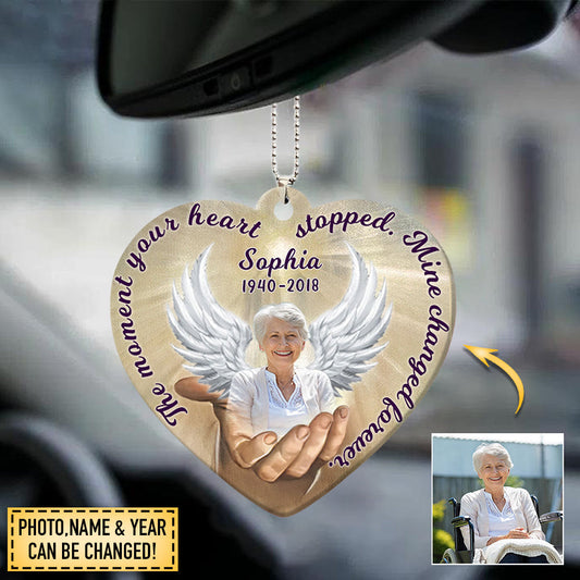 Personalized Moment Your Heart Stopped Mine Changed Forever Memorial Ornament OO0068