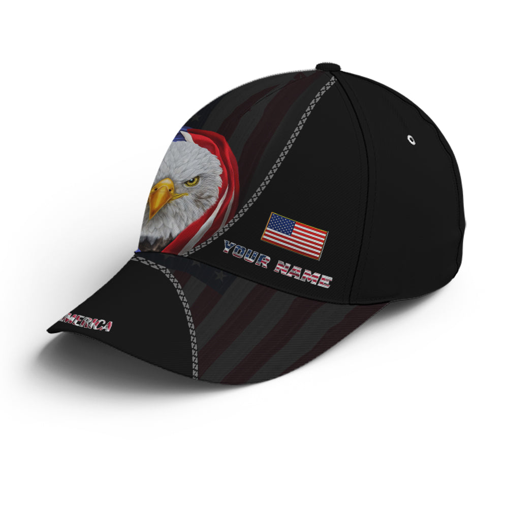 Bless America Eagle With Flag Baseball Cap Lasfour CO0756