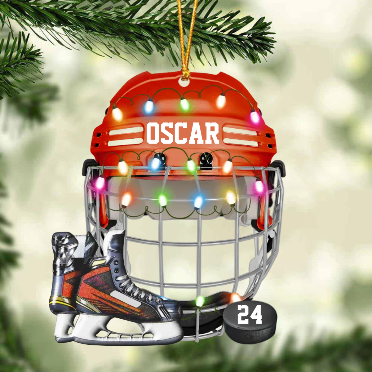 Personalized Ice Hockey Helmet Custom Name Ornament Shaped Ornament OO1807