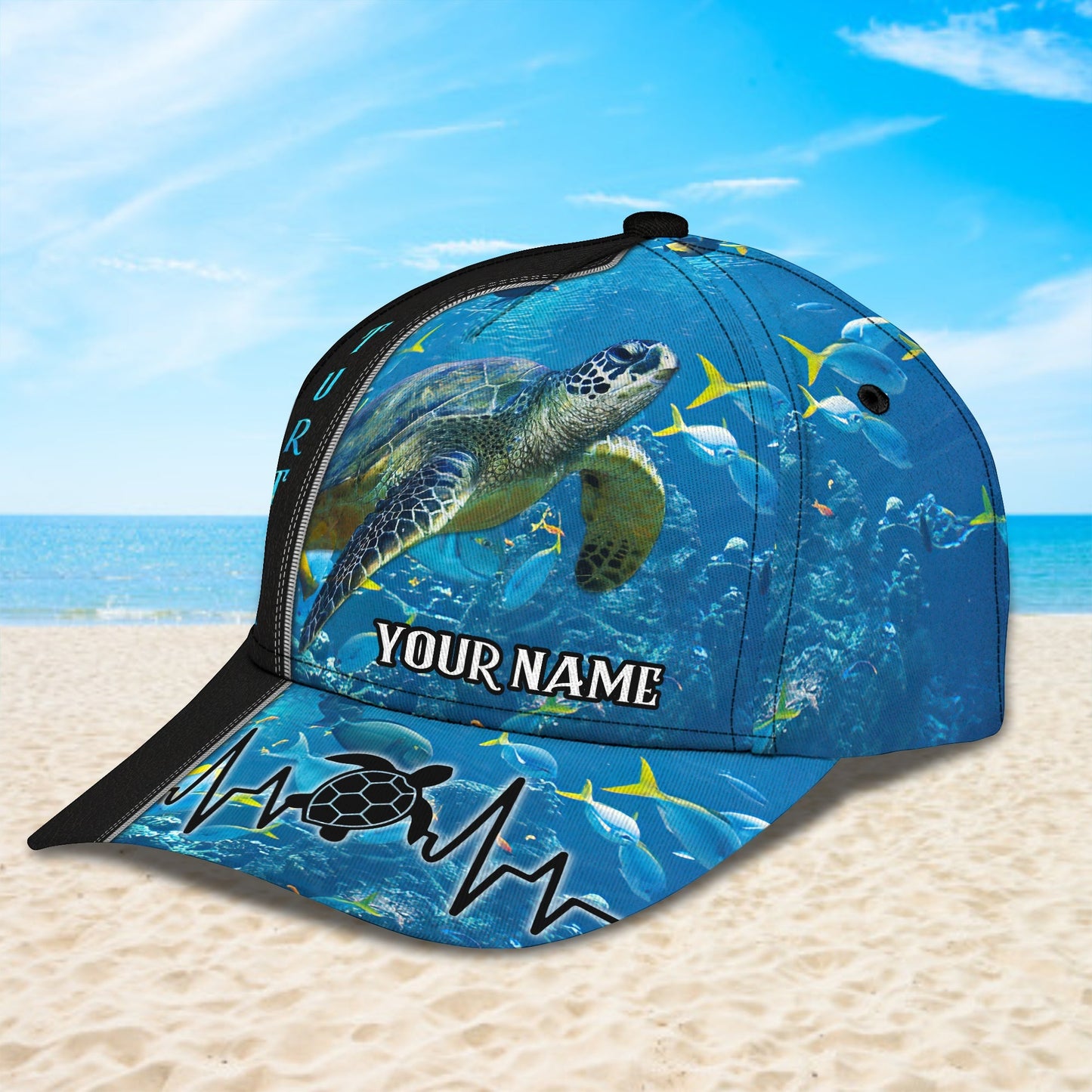 3D Classic Cap Turtle Personalized Name Cap 47 Lasfour CA1328