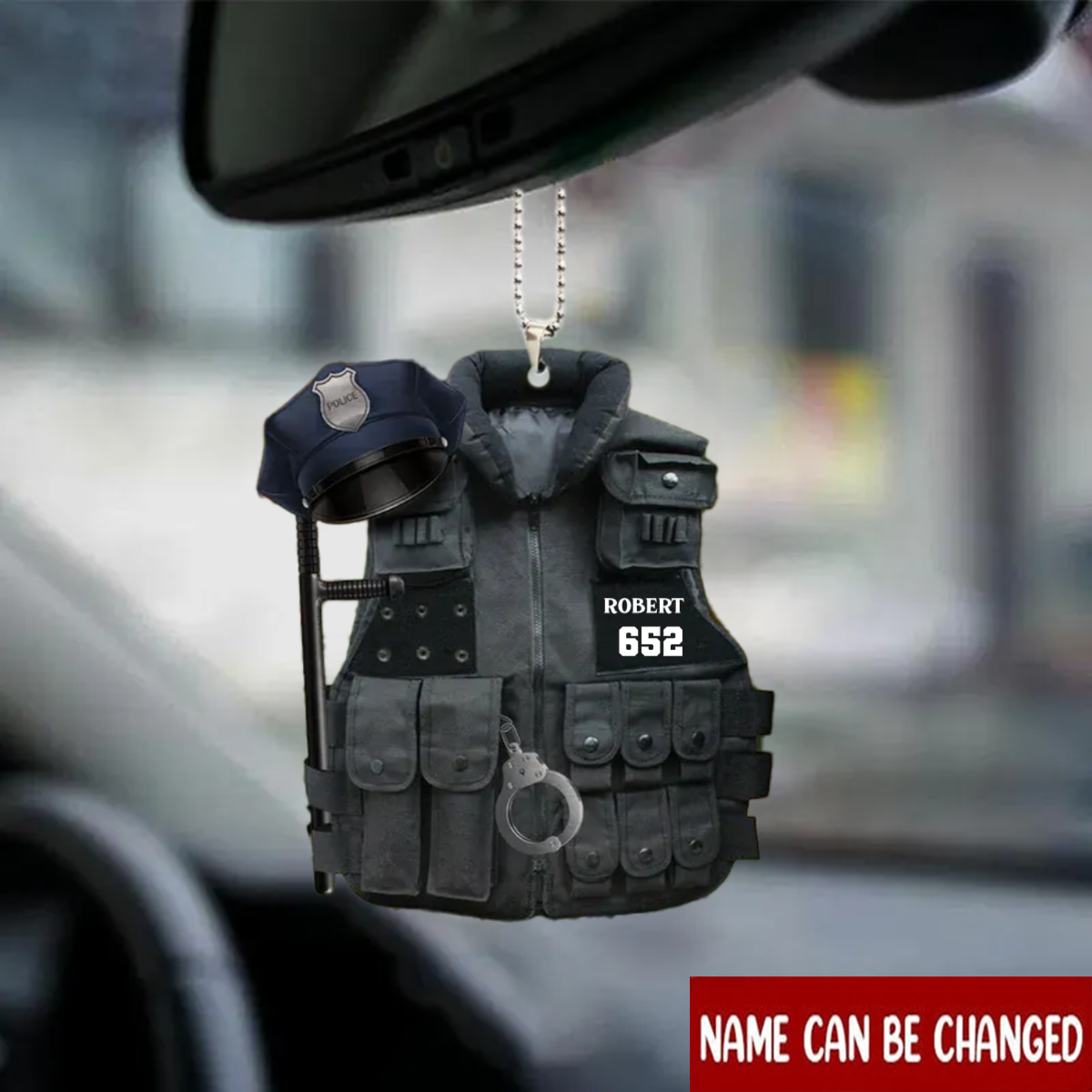 Police Bulletproof Vest Personalized Shaped Hanging Ornament For Car OO0128