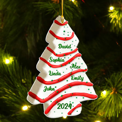 Christmas Tree Cake Custom Name Personalized Custom Christmas Ornament, Custom Family Friends Coworkers Ornament ON1089