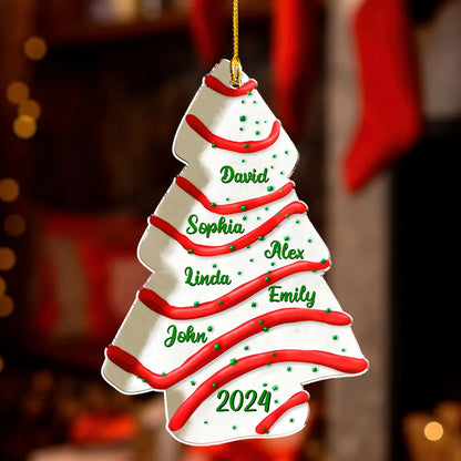 Christmas Tree Cake Custom Name Personalized Custom Christmas Ornament, Custom Family Friends Coworkers Ornament ON1089