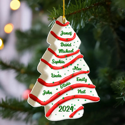 Christmas Tree Cake Custom Name Personalized Custom Christmas Ornament, Custom Family Friends Coworkers Ornament ON1089