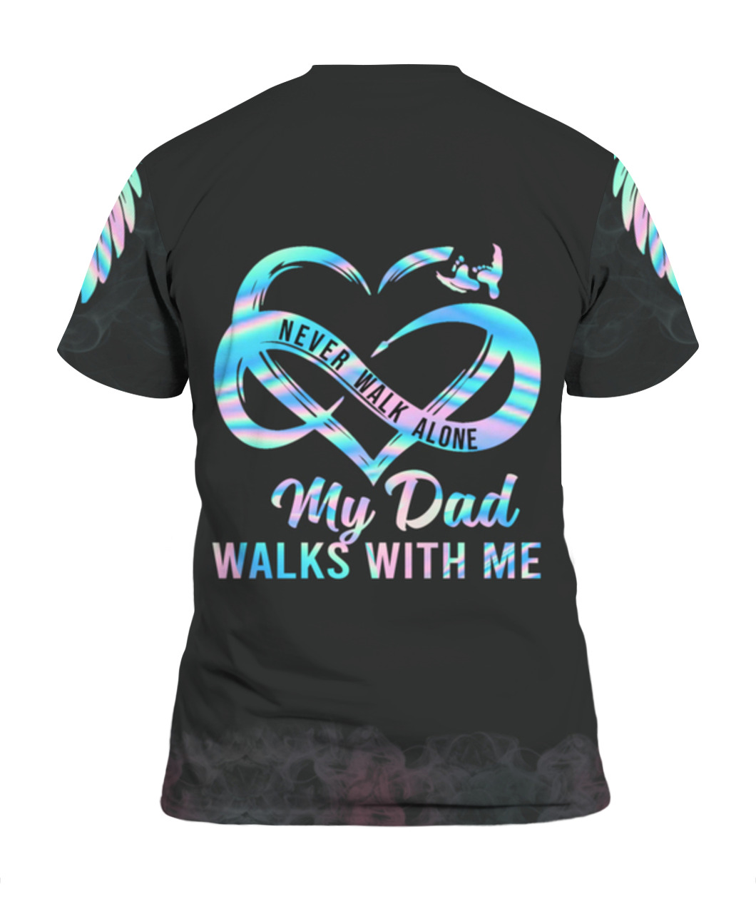 Personalized Memorial T Shirt 3D All Over Print, Never Walk Alone My Love Walks With Me Tee Shirt Men Women, Remembrance Shirt TO2731