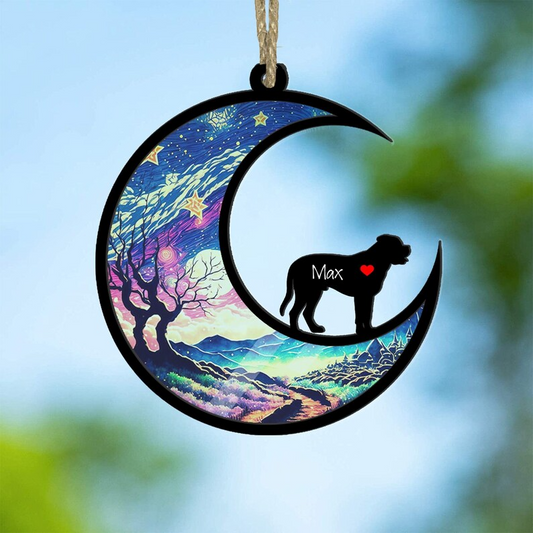 Mastiff Suncatcher Ornament, Loss of Pet Sympathy Gift, Pet Memorial Suncatcher, Rainbow Bridge Pet OA0132