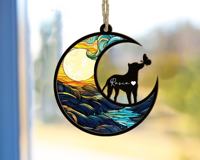 Pet Memorial Gift, Custom Dog Memorial Suncatcher, Pet Loss Sympathy Gift, Dog Memorial Gift OA0169