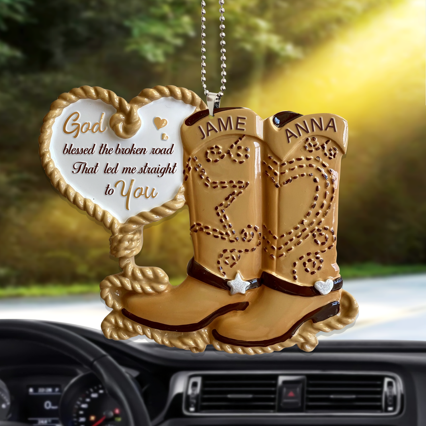 Cowboy Boots Couple God Blessed Personalized Ornament OO0149