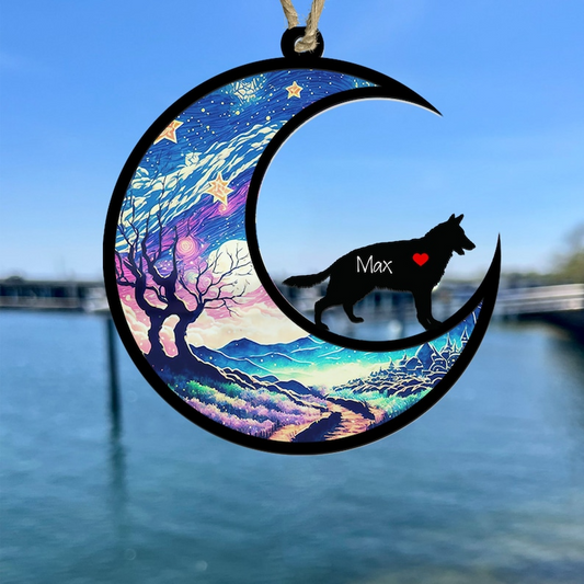 German Shepherd Suncatcher Ornament, Loss of Pet Sympathy Gift OA0127