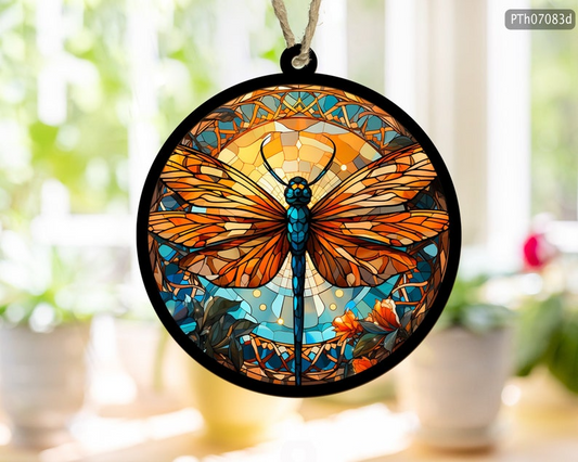 Dragonfly Memorial Sun Catcher, Dragonfly Suncatcher, Dragonfly Christmas Ornament OA0046