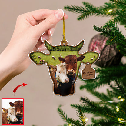 Cow Ornament , Personalized Christmas Ornament, Custom Gift For Farmer OO1680