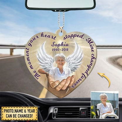 Personalized Moment Your Heart Stopped Mine Changed Forever Memorial Ornament OO0068