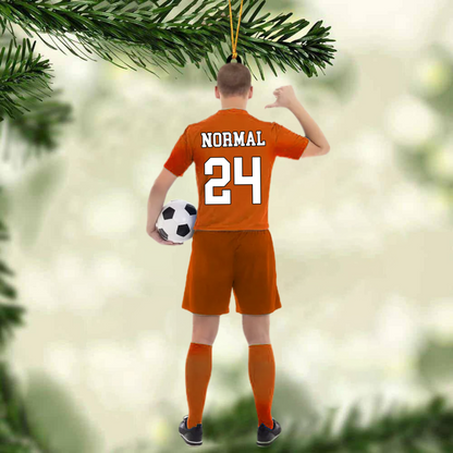 Personalized Ornament Soccer Player Acrylic Ornament 2 Sides Christmas Ornament For Soccer Lovers OO1814