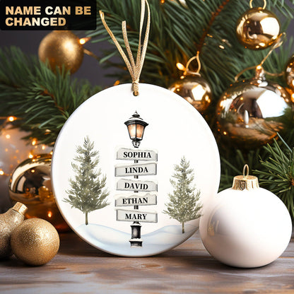 Personalized Family Christmas Tree Sign Post Ornament-Gifts For Family, Personalized Family Ornament 2024 ON0011