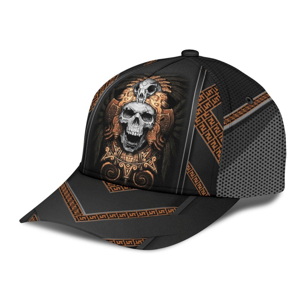 3D All Over Printed Skull Ancient Greek Pattern Classic Cap Hat, Skull Baseball Cap Hat, Skull Cap CO0504