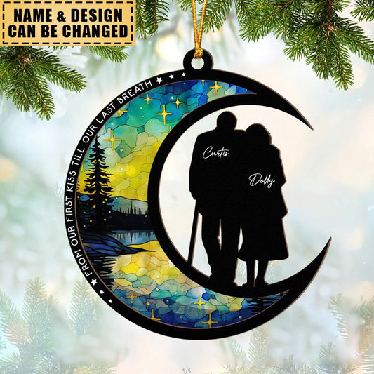 From Our First Kiss Till Our Last Breath - Personalized Suncatcher Ornament OA0027