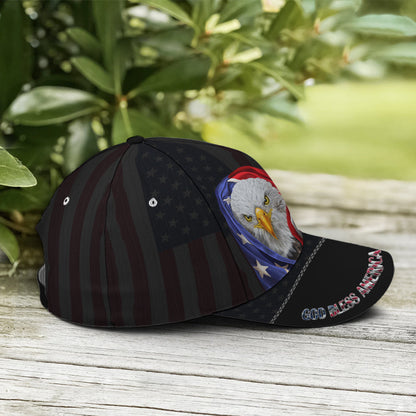 Bless America Eagle With Flag Baseball Cap Lasfour CO0756