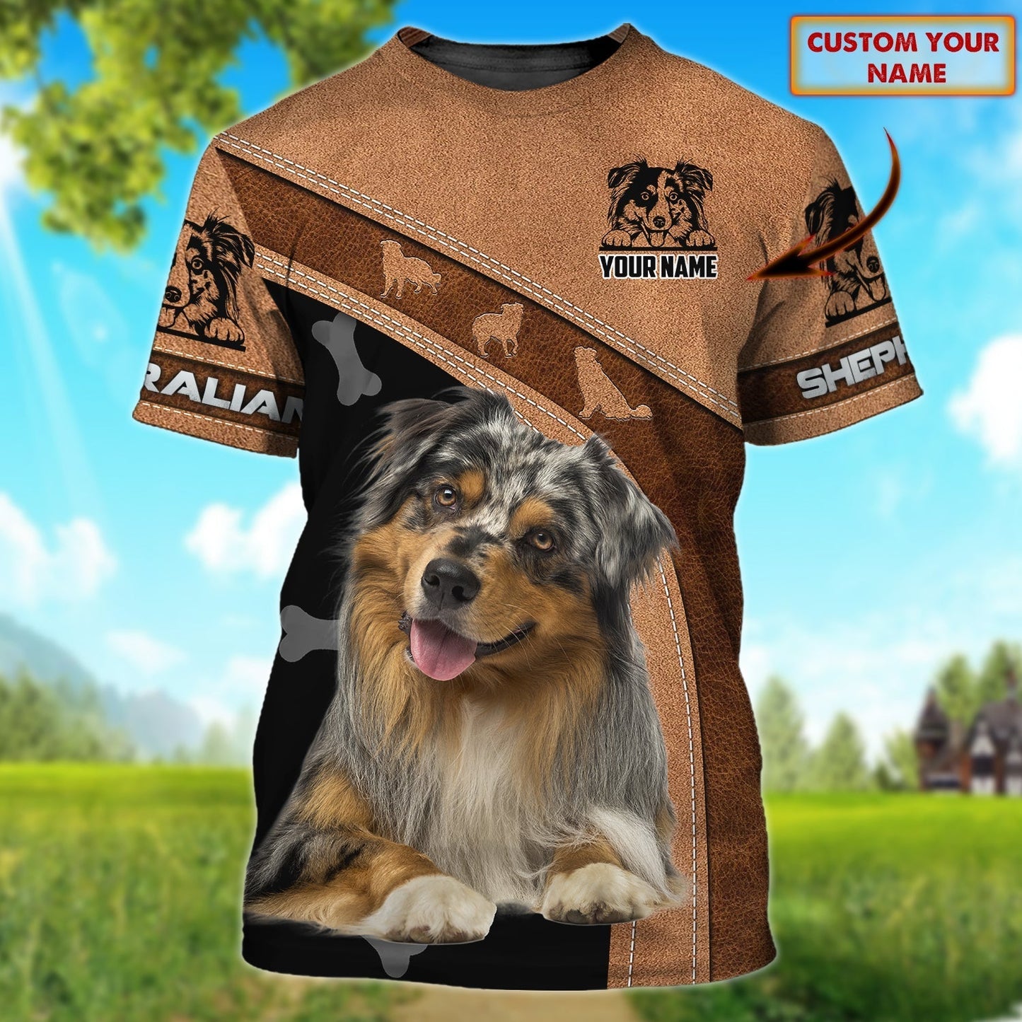 Custom 3D All Over Printed Australian Shepherd On T Shirt, Shirt For Dog Lover, Shirt With Dog TO1102