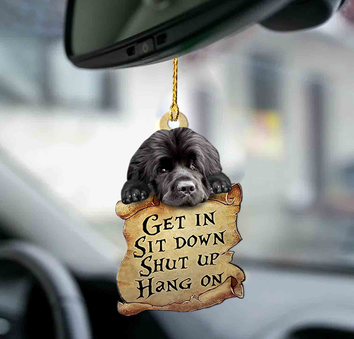 Newfoundland dog get in newfoundland dog lover dog moms two sided car ornament OO0203