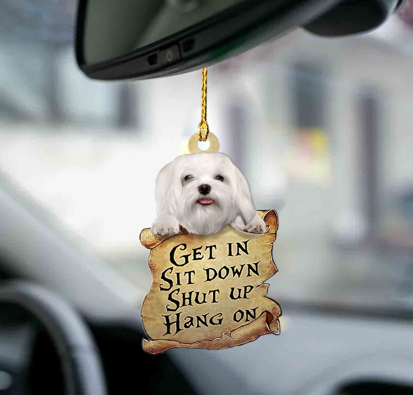 Maltese get in maltese lover two sided ornament OO0169