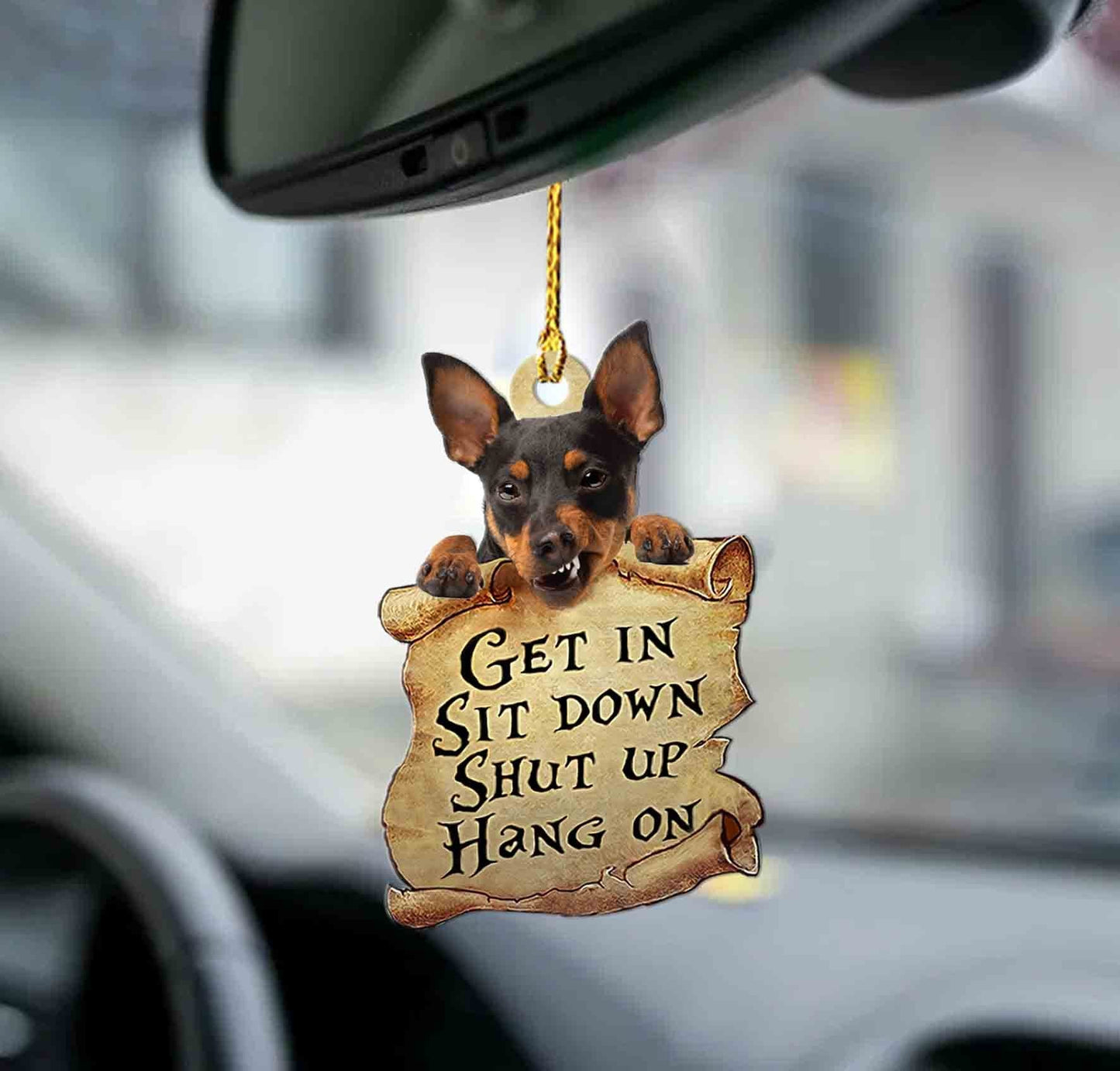 Miniature pinscher get in minpin lover two sided ornament OO0179