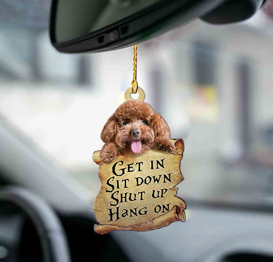 Poodle get in dog moms two sided ornament OO0175