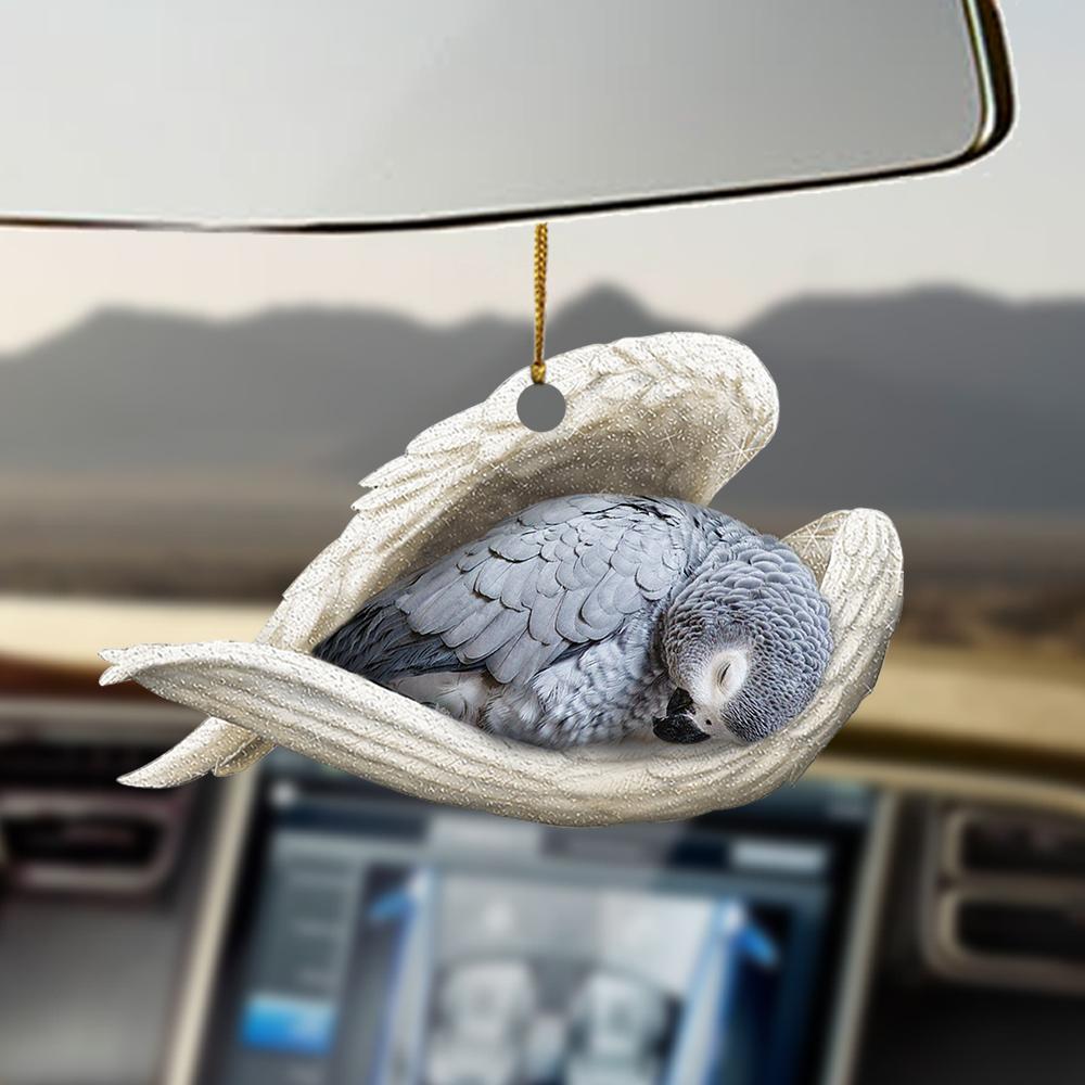 African grey parrot sleeping angel African grey parrot lovers ornament SO0771