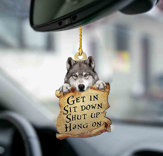 Wolf get in wolf lovers two sided ornament, wolf car hanging ornaments OO0188