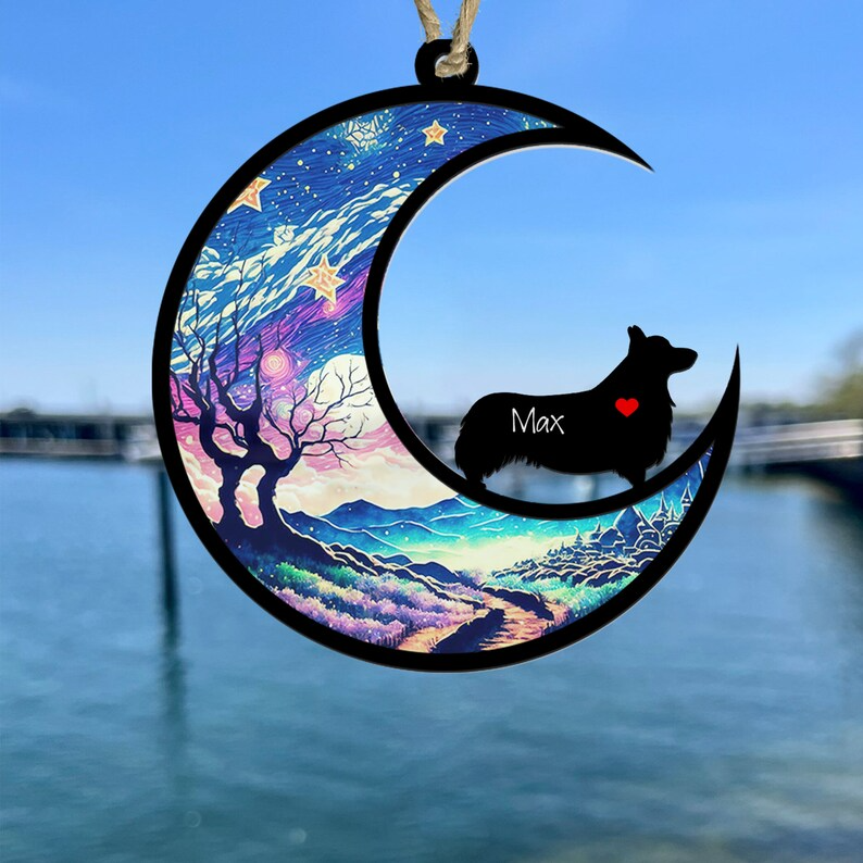 Corgi Suncatcher Ornament, Loss of Pet Sympathy Gift, Pet Memorial Suncatcher, Pet Memorial Ornament OA0122