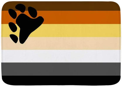 Bath Pride Mat Rug, Lgbtq Movement Bear Lgbt Couple Plush Bathroom Decor Mats With Non Slip Backing LO1387