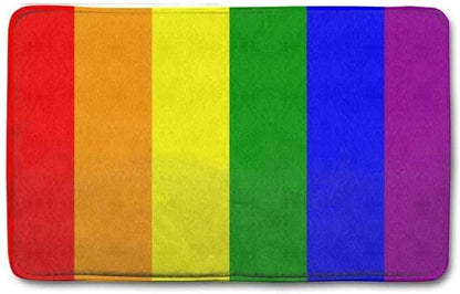 Colorful Gay Pride Door Mat Flannel Bathroom Mats, Entrance Rug For Front Door Kitchen Welcome Pride Doormat LO1279