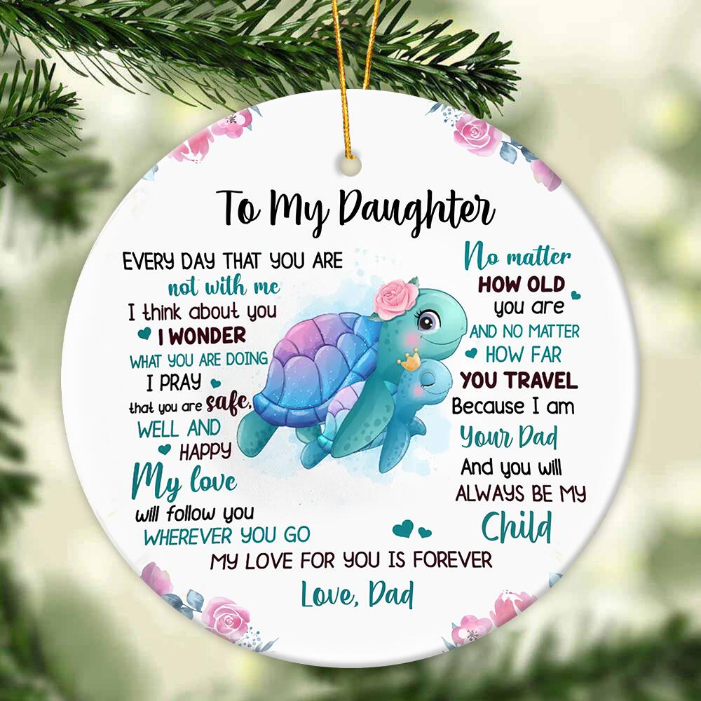 Gift For Granddaughter Daughter - My Love For You Is Forever - Turtle Ceramic Ornament Christmas SO1140