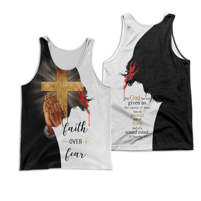 Faith Over Fear 3D All Over Printing T Shirt, Trust In God Tshirt, Sublimation Jesus 3D Hoodie TO0247